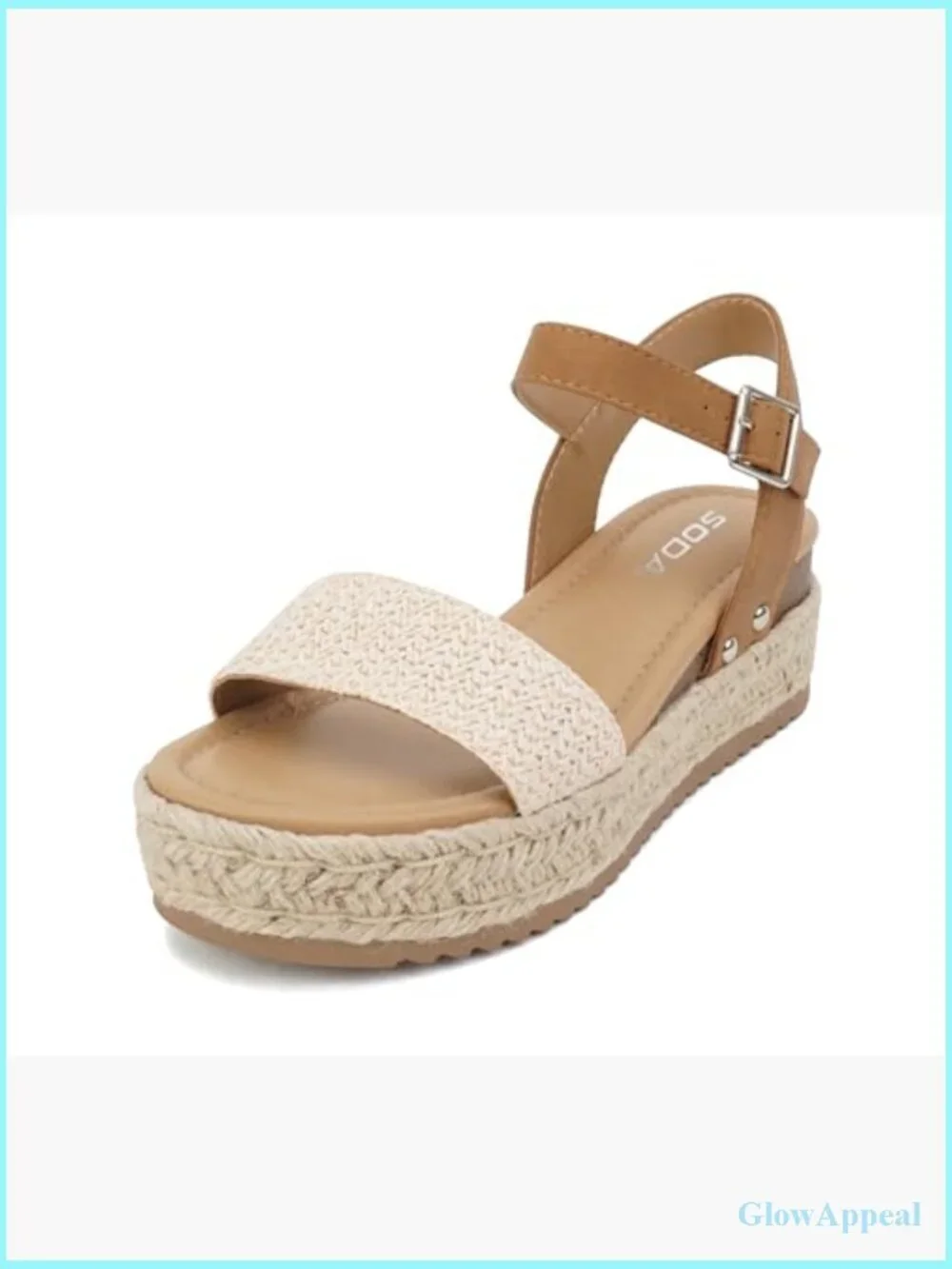 Open Toe Ankle Strap Platform Espadrille Sandal